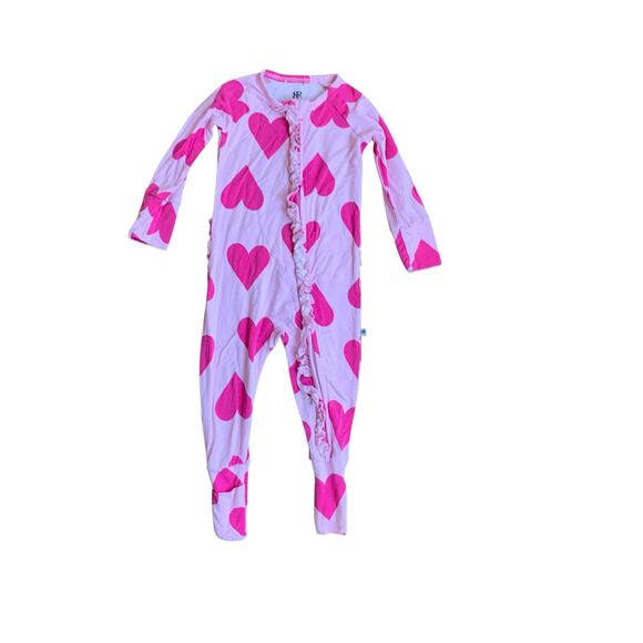 Bums & Roses Heart it All Bamboo Convertible Ruffle Romper - Picture 1 of 7